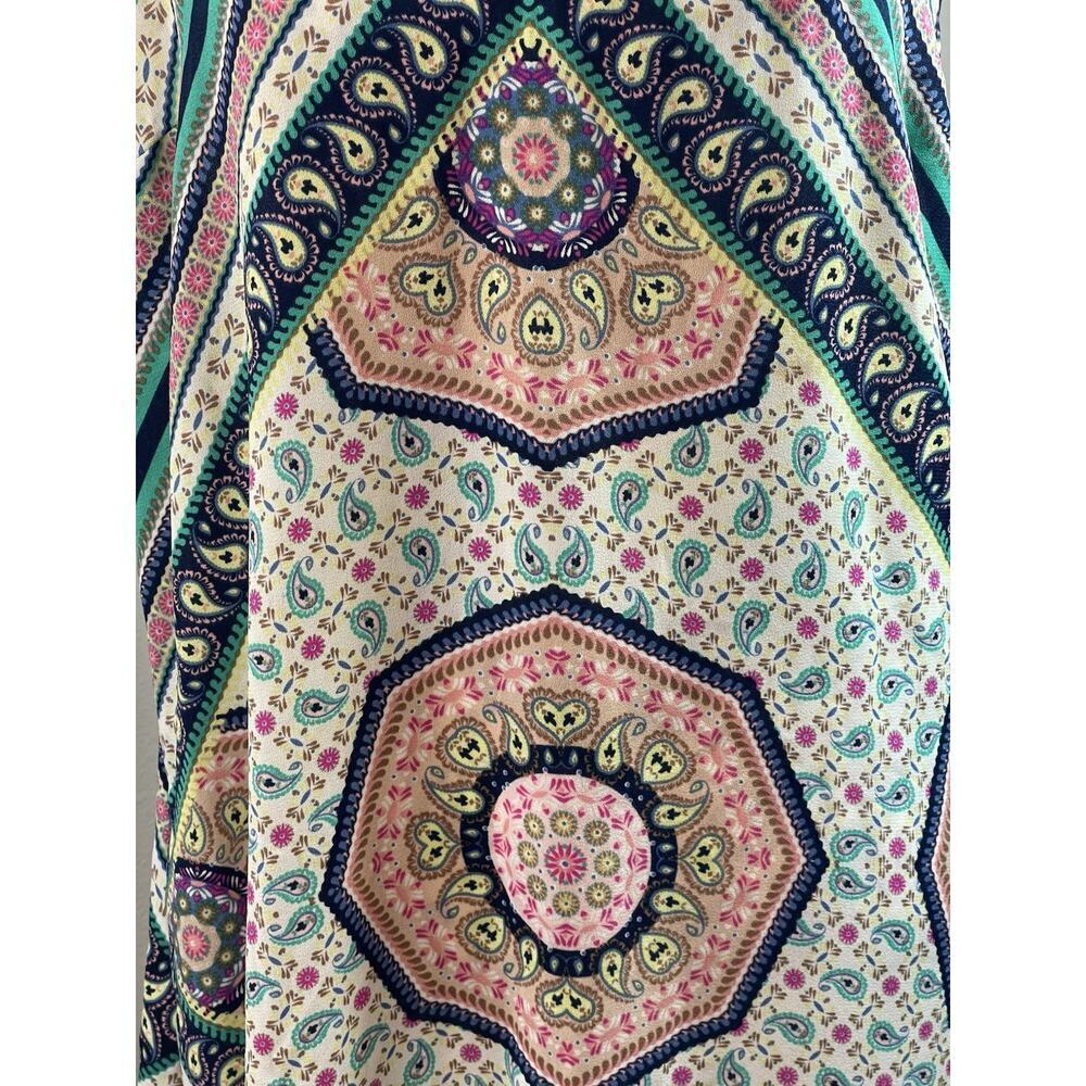Boho B bop, green, navy pink floral tunic dress extra large - Picture 4 of 10